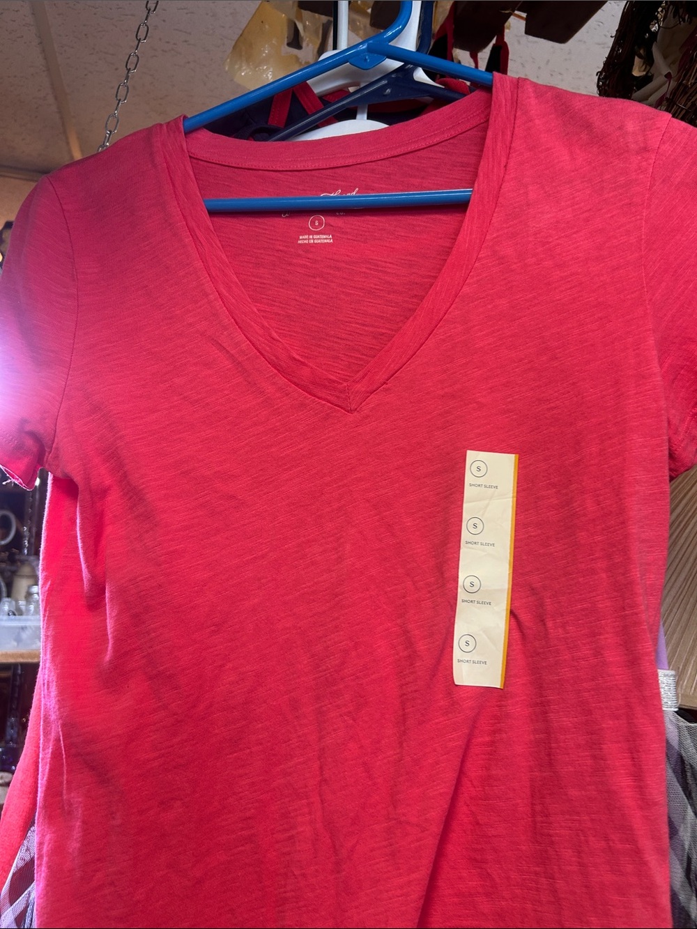 Universal Thread V-Neck Short Sleeve Tee in Bright Pink